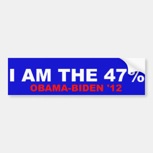 Autocollant De Voiture Je Suis Les 47% Obama-Biden 2012