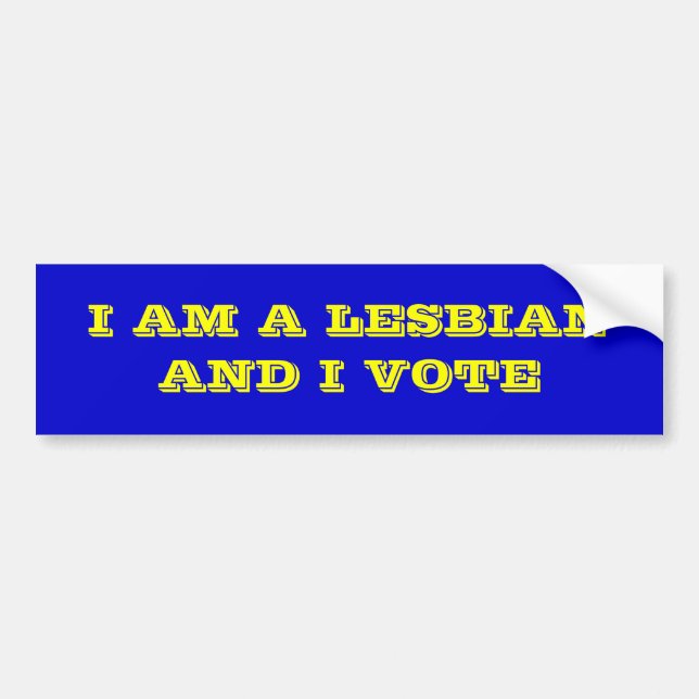 Autocollant De Voiture Je suis lesbienne et je vote. (Devant)