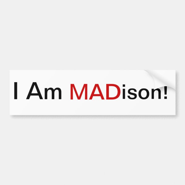 Autocollant De Voiture Je suis Madison ! (Devant)