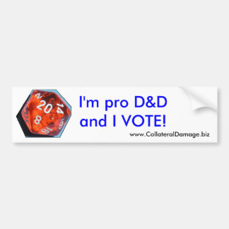 Autocollant De Voiture Je suis pro D&D et JE VOTE l'autocollant