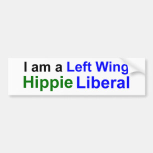 Autocollant De Voiture Je suis un adhésif pour pare-chocs libéral hippie