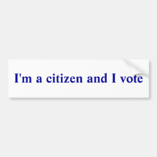 Autocollant De Voiture Je suis un citoyen et je vote