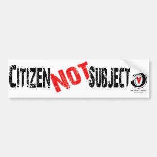 Autocollant De Voiture Je suis un citoyen, pas un sujet
