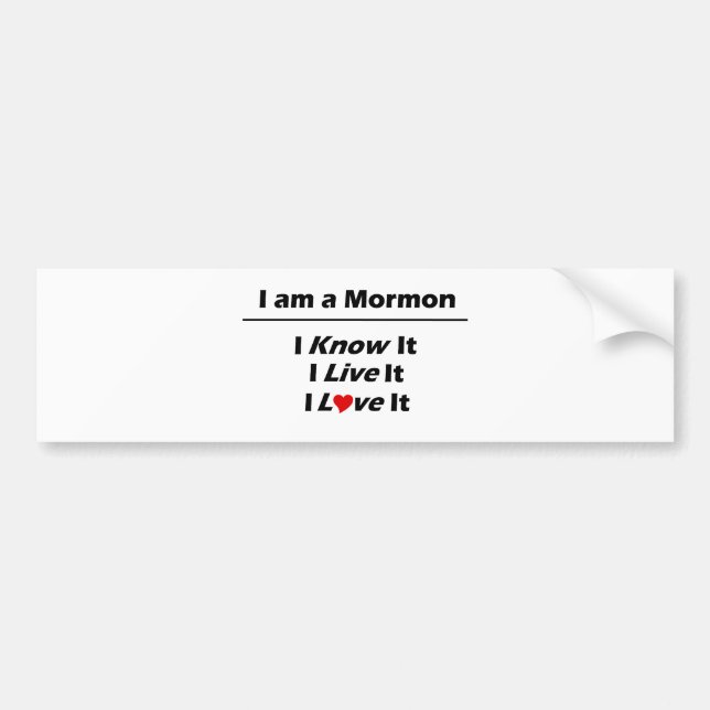 Autocollant De Voiture Je suis un mormon (Devant)