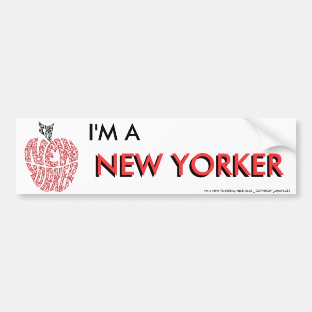 Autocollant De Voiture Je suis UN NEWYORKAIS (Devant)