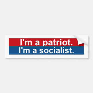 Autocollant De Voiture Je suis un patriote. Je suis un socialiste