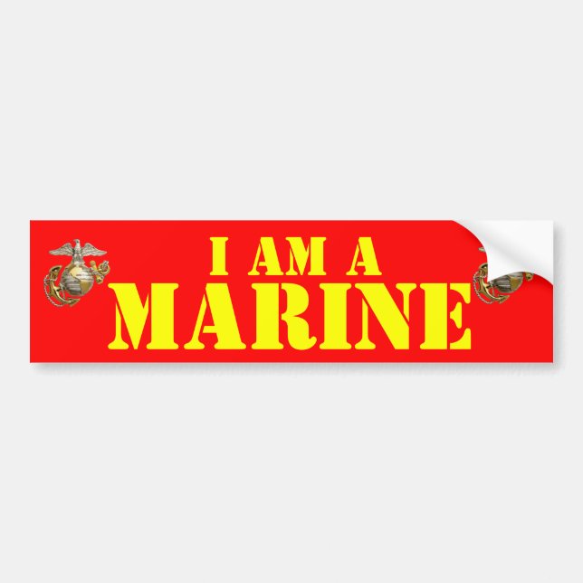 AUTOCOLLANT DE VOITURE JE SUIS UNE MARINE (Devant)