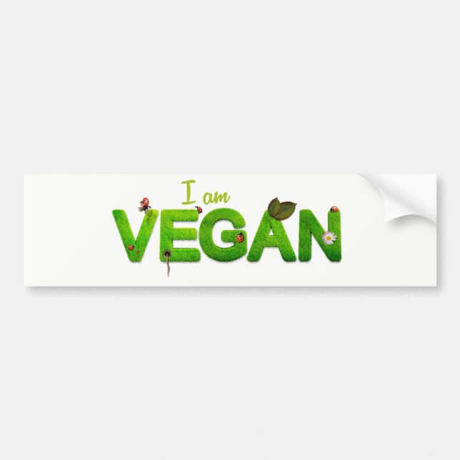 Autocollant De Voiture Je suis Vegan Bumper / Sticker Fender (Devant)
