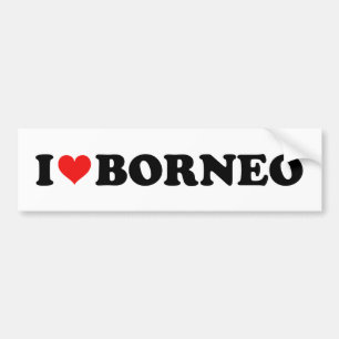 Autocollant De Voiture Je T'Aime Heart Borneo Voyage Souvenir