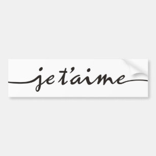 Autocollant De Voiture je t'aime - Je t'aime en français - noir