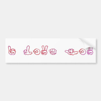 Autocollant De Voiture Je t'aime langue des signes