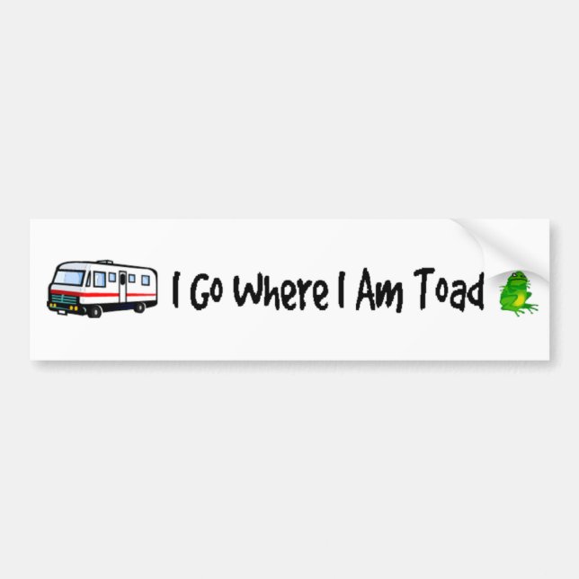 Autocollant De Voiture Je vais où je suis crapaud (Devant)