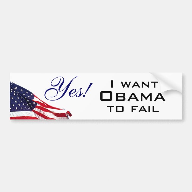Autocollant De Voiture Je veux qu'Obama échoue (Devant)