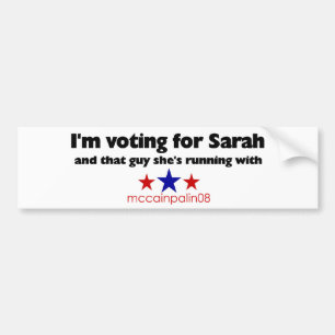 Autocollant De Voiture Je vote pour l'adhésif pour pare-chocs de Sarah