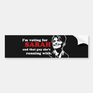 Autocollant De Voiture Je vote pour le bumpersticker de Sarah