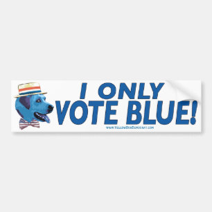 Autocollant De Voiture Je vote seulement l'adhésif pour pare-chocs bleu