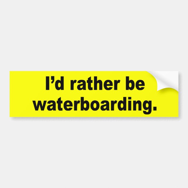 Autocollant De Voiture Je waterboarding plutôt (Devant)