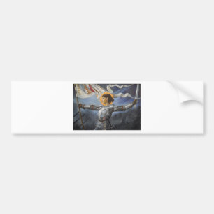 Autocollant De Voiture Jeanne d'Arc avec la bannière