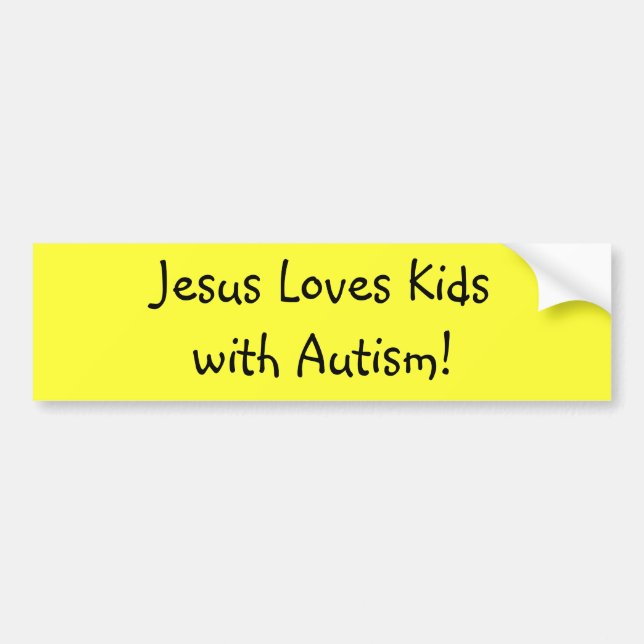 Autocollant De Voiture Jésus aime l'autisme de Kidswith ! (Devant)