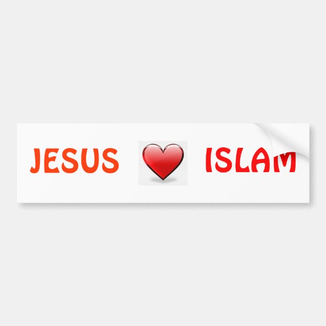 AUTOCOLLANT DE VOITURE JÉSUS AIME L'ISLAM (Devant)