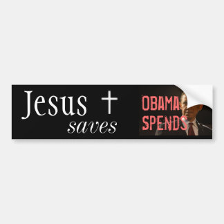 Autocollant De Voiture Jésus économise, Obama dépense