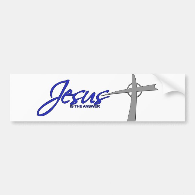 Autocollant De Voiture Jésus est la réponse (Devant)