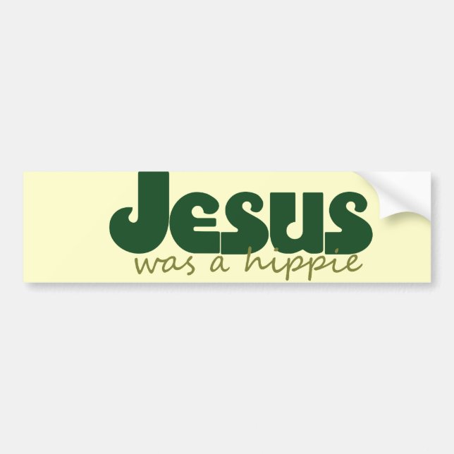 Autocollant De Voiture Jésus était un hippie (Devant)