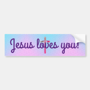 Autocollant De Voiture Jesus loves you!