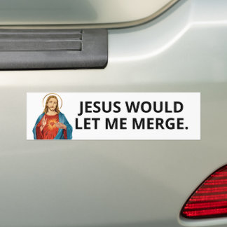 AUTOCOLLANT DE VOITURE JÉSUS ME LAISSERAIT FUSION