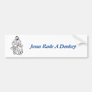 Autocollant De Voiture Jesus Rode A Donkey Bumper Sticker