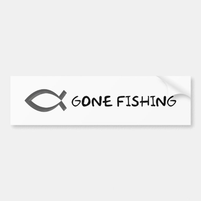 AUTOCOLLANT DE VOITURE JÉSUS - STICKER BUMPER DE PÊCHE DISPARU (BLANC) (Devant)