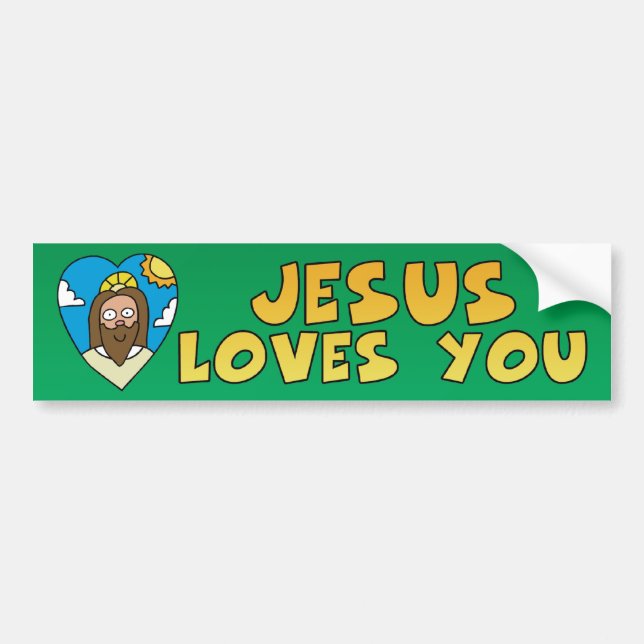 Autocollant De Voiture Jésus t'aime (Devant)
