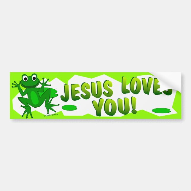 Autocollant De Voiture Jésus vous aime ! (Devant)