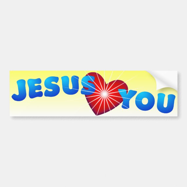 Autocollant De Voiture Jésus vous aime (Devant)