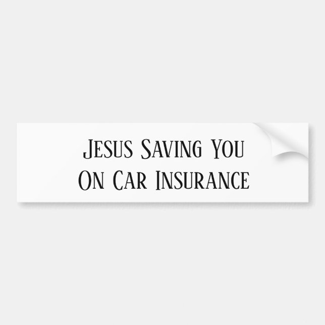 Autocollant De Voiture Jésus vous sauvant sur l'autocollant d'assurance (Devant)