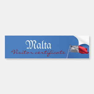Autocollant De Voiture J'étais à Malte - certificat de visiteur