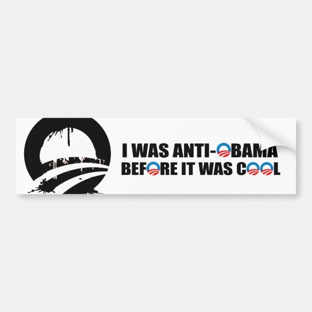 AUTOCOLLANT DE VOITURE J'ÉTAIS ANTI-OBAMA AVANT QU'IL AIT FAIT FRAIS (Devant)