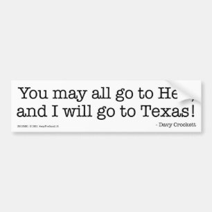 Autocollant De Voiture J'irai au Texas !