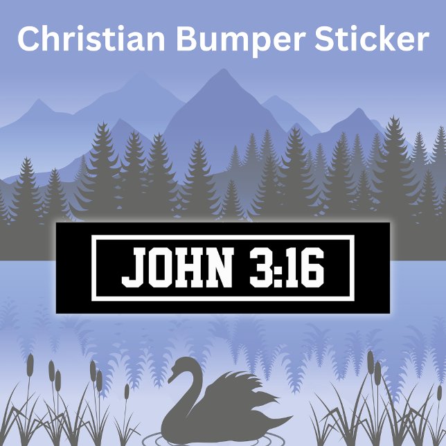 Autocollant De Voiture John 3:16 Simple moderne Noir et blanc chrétien (John 3:16 Christian Bumper Sticker )