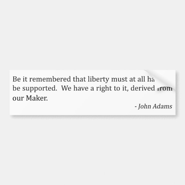 Autocollant De Voiture John Adams et liberté (Devant)
