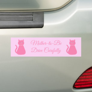 Autocollant De Voiture Joli bébé rose Fille Chat Enceinte Personnalisé
