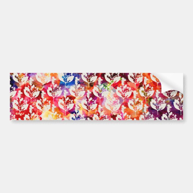 Autocollant De Voiture Joli coloré feuilles abstraits motifs (Devant)