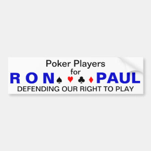 Autocollant De Voiture Joueurs de poker pour Ron Paul