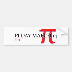 Autocollant De Voiture Joyeuse fête du Pi 14 mars