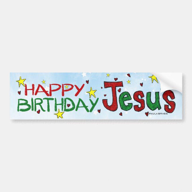 Autocollant De Voiture Joyeux anniversaire Jésus (Devant)
