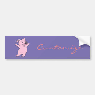 Autocollant De Voiture Joyeux Cochon rose Sauter Thunder_Cove