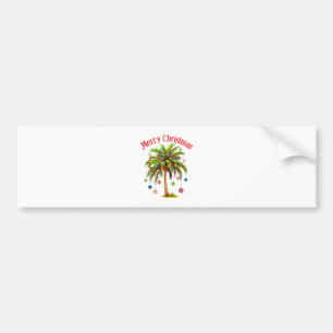 Autocollant De Voiture Joyeux Noël Palm Tree Light Hawaiian Tropical