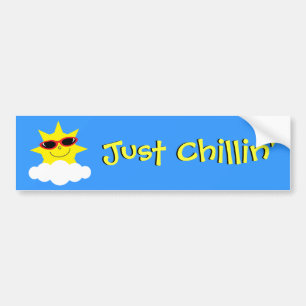 Autocollant De Voiture Juste Chillin Sun avec des lunettes de soleil