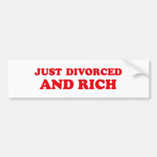 AUTOCOLLANT DE VOITURE JUSTE DIVORCÉ ET RICHES