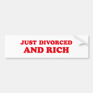 AUTOCOLLANT DE VOITURE JUSTE DIVORCÉ ET RICHES